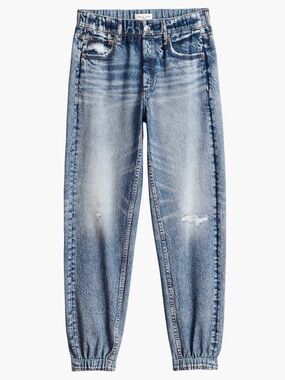 Rag & Bone Miramar Cotton Terry Jogger Jeans Blue Distressed Wash NWOT Size XS